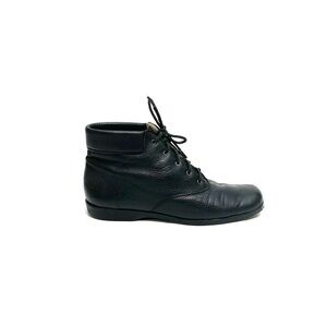Vintage 1990s black leather lace up goth granny boots